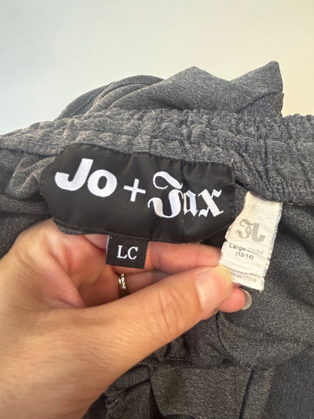 Jo+Jax Kids' Charcoal Gray Jogger Sweatpants size large child